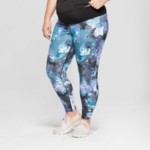 3X Isabel Maternity Floral Active Leggings